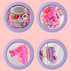 Plastic Kids Makeup Vanity with Mirror and Storage