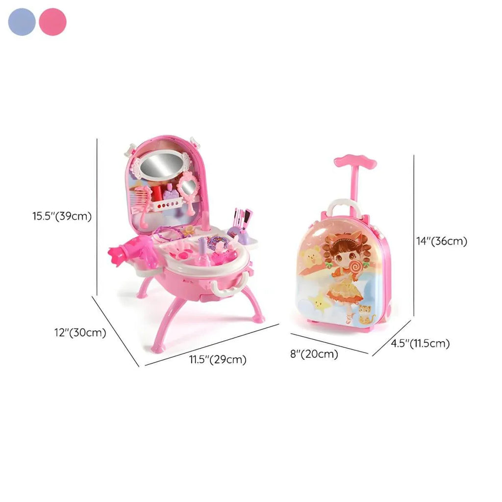 Plastic Kids Makeup Vanity with Mirror and Storage Dimensions