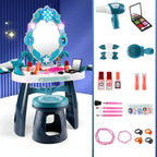 Plastic Kids' Vanity Set with Mirror and Stool in Red or Blue