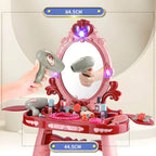 Plastic Kids' Vanity Set with Mirror and Stool in Red or Blue
