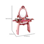 Plastic Kids' Vanity Set with Mirror and Stool in Red or Blue Dimensions