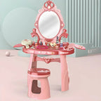 Plastic Kids' Vanity Set with Mirror and Stool in Red or Blue Main Product Image