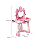 Plastic Kids Vanity Set with Mirror and Storage – White, Pink & Purple Dimensions