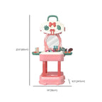 Plastic Kids Vanity Set with Mirror and Storage – White, Pink & Purple Dimensions