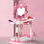Plastic Kids Vanity Set with Mirror and Storage – White, Pink & Purple Main Product Image