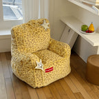 Playful Printed Kid's Chair Lounge Set With Animal Silhouette Ottoman
