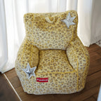Playful Printed Kid's Chair Lounge Set With Animal Silhouette Ottoman