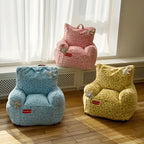 Playful Printed Kid's Chair Lounge Set With Animal Silhouette Ottoman