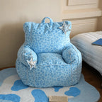 Playful Printed Kid's Chair Lounge Set With Animal Silhouette Ottoman