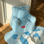 Playful Printed Kid's Chair Lounge Set With Animal Silhouette Ottoman