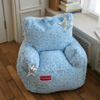Playful Printed Kid's Chair Lounge Set With Animal Silhouette Ottoman