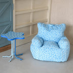 Playful Printed Kid's Chair Lounge Set With Animal Silhouette Ottoman