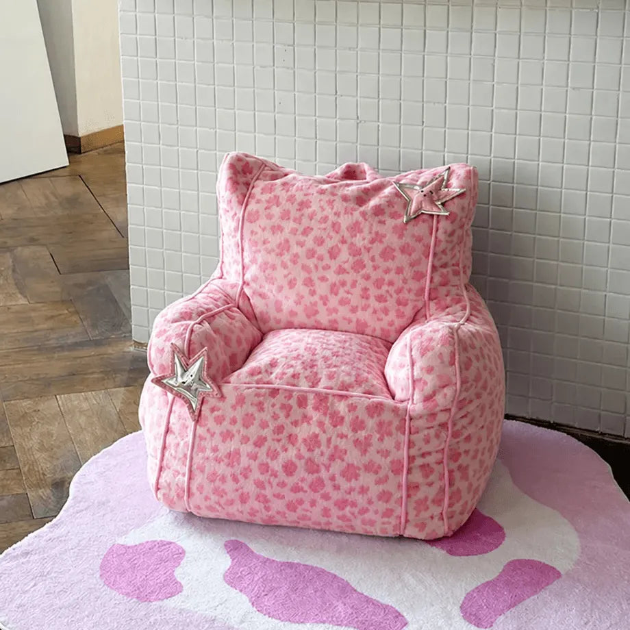 Playful Printed Kid's Chair Lounge Set With Animal Silhouette Ottoman Main Product Image Main image