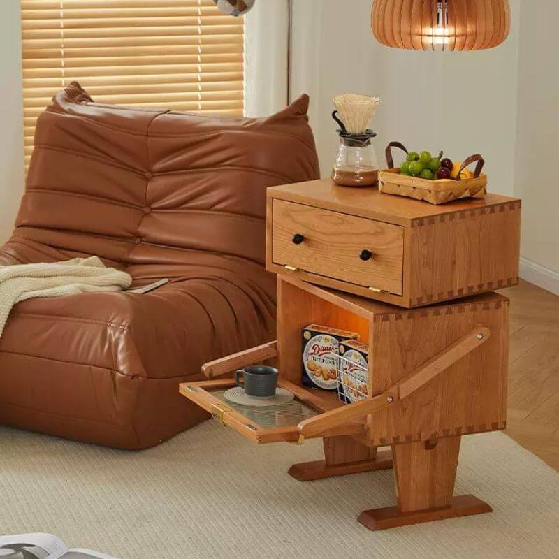 Playful Robot Nightstand With Glass Or Rattan Door