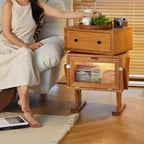 Playful Robot Nightstand With Glass Or Rattan Door