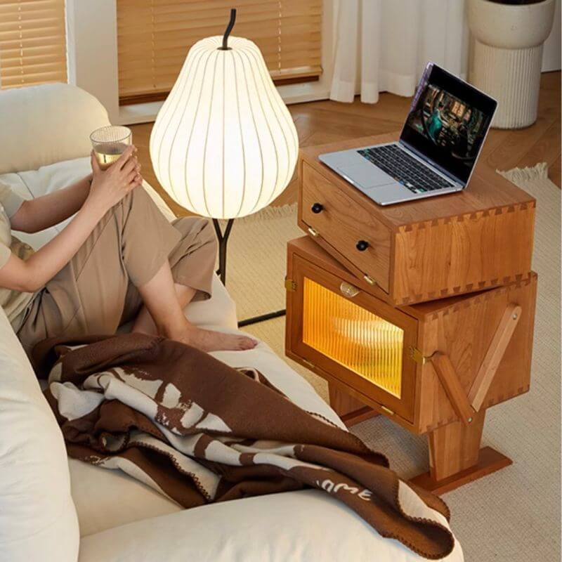 Playful Robot Nightstand With Glass Or Rattan Door