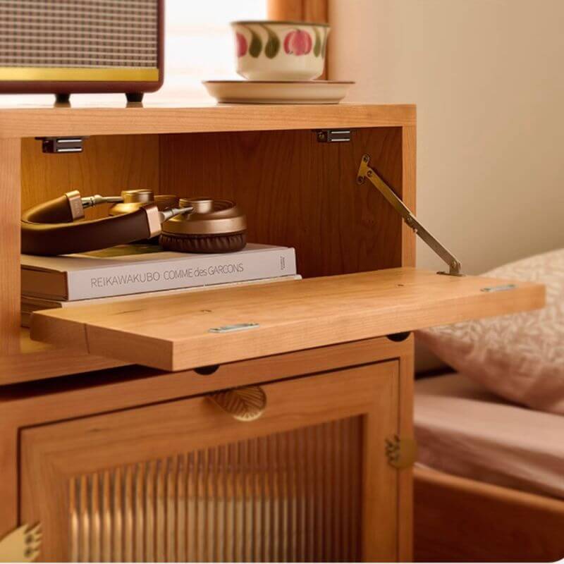 Playful Robot Nightstand With Glass Or Rattan Door