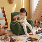 Plush Kids Accent Chair With Wraparound Arms and Storybook Colors