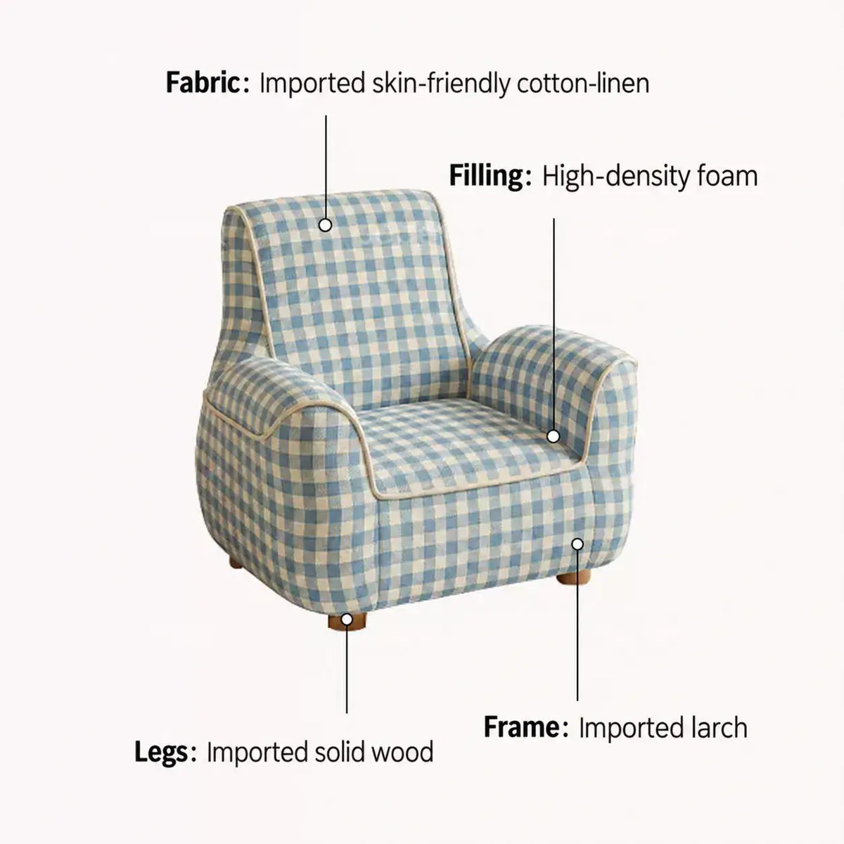 Plush Kids Accent Chair With Wraparound Arms and Storybook Colors