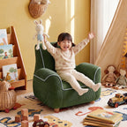 Plush Kids Accent Chair With Wraparound Arms and Storybook Colors