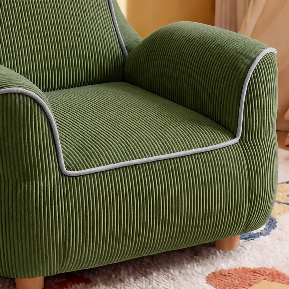 Plush Kids Accent Chair With Wraparound Arms and Storybook Colors