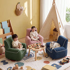 Plush Kids Accent Chair With Wraparound Arms and Storybook Colors