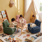 Plush Kids Accent Chair With Wraparound Arms and Storybook Colors