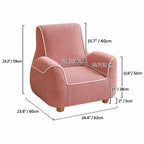 Plush Kids Accent Chair With Wraparound Arms and Storybook Colors Dimensions