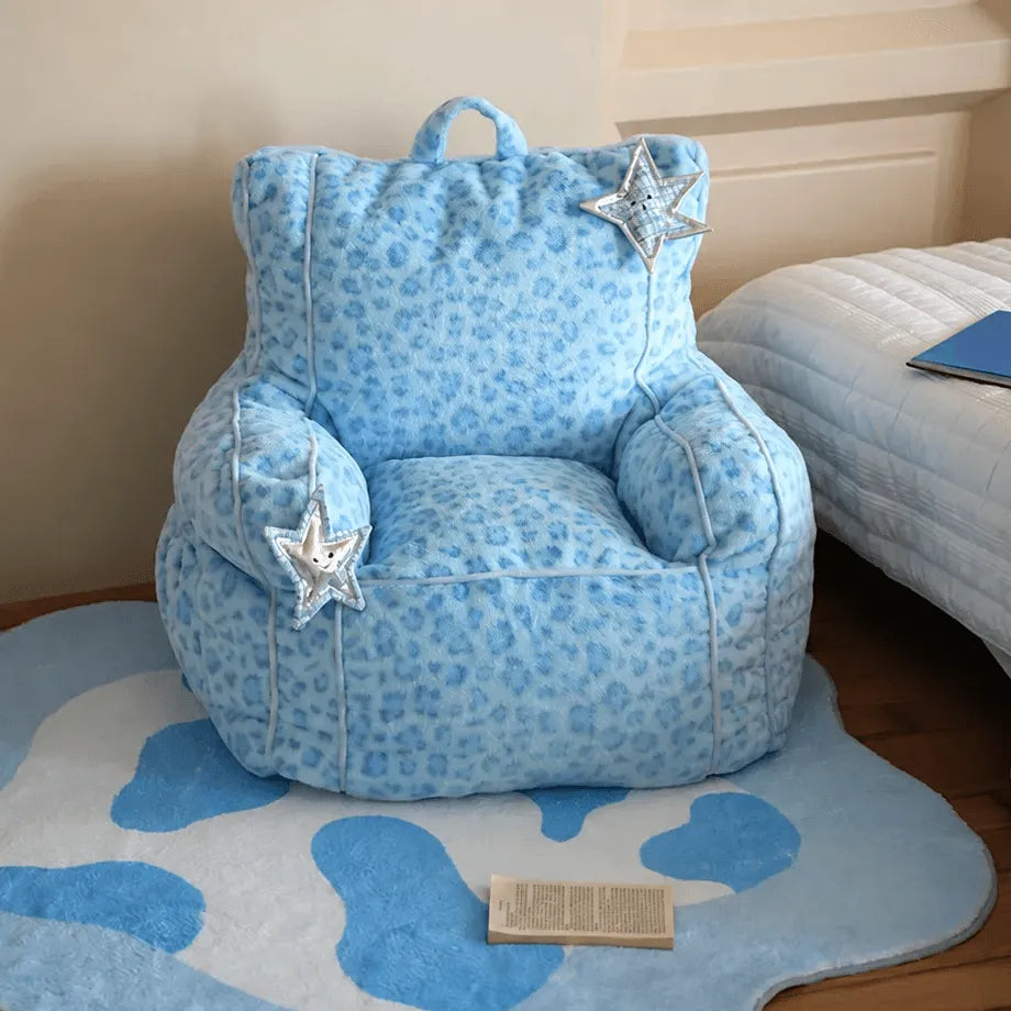 Chaise enfant moelleuse à motifs avec dossier oreilles, accent cosy pour coin lecture Image secondaire du produit