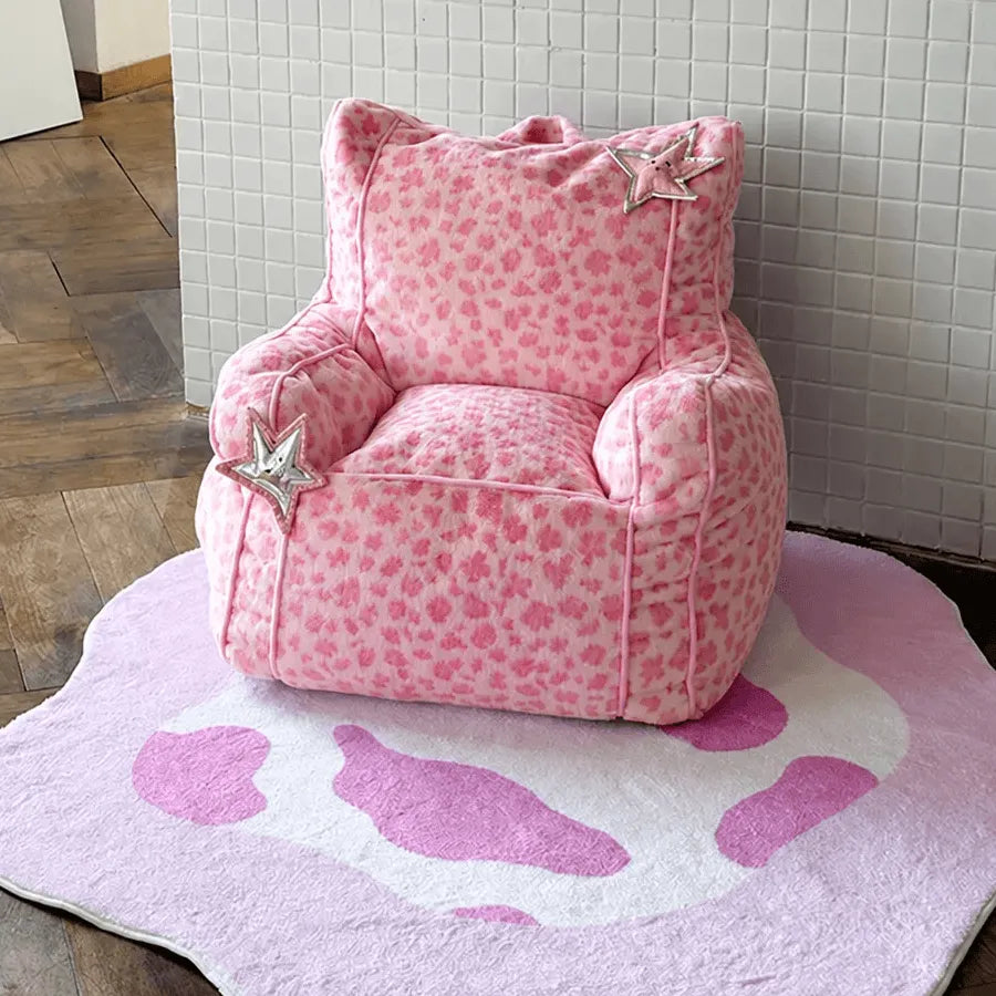 Plush Patterned Kid's Chair with Ear Back, Cozy Reading Nook Accent Main Product Image Image principale du produit