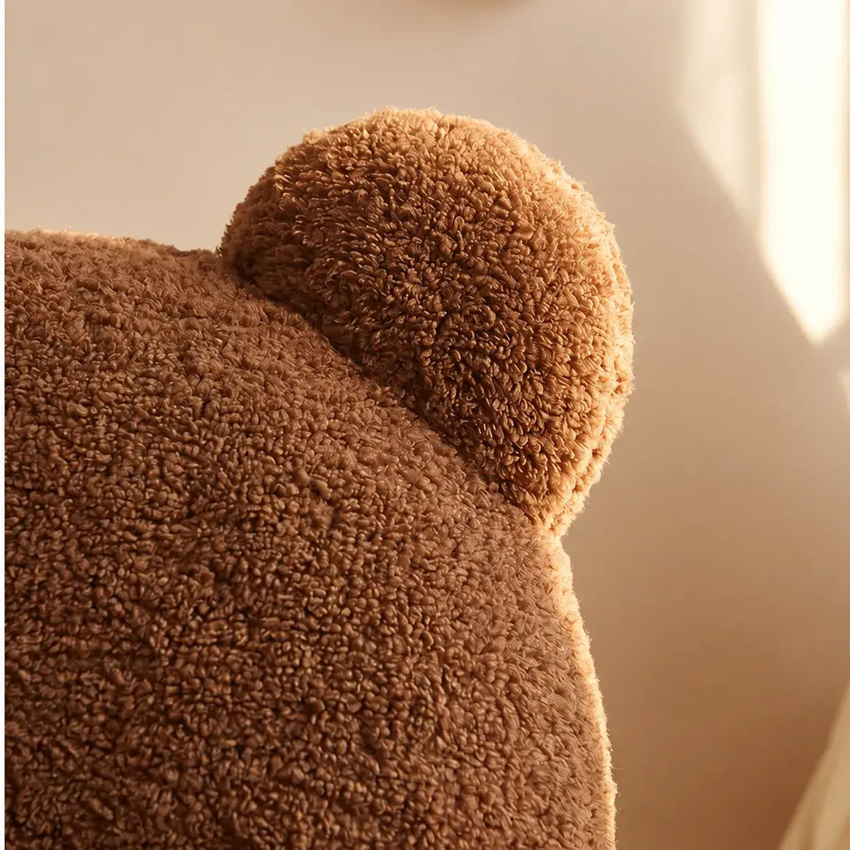 Plush Teddy Bear Rocking Chair With Solid Wood Base for Cozy Kids Rooms