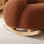  Plush Teddy Bear Rocking Chair With Solid Wood Base for Cozy Kids Rooms
