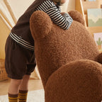  Plush Teddy Bear Rocking Chair With Solid Wood Base for Cozy Kids Rooms