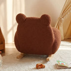  Plush Teddy Bear Rocking Chair With Solid Wood Base for Cozy Kids Rooms