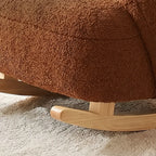  Plush Teddy Bear Rocking Chair With Solid Wood Base for Cozy Kids Rooms