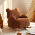  Plush Teddy Bear Rocking Chair With Solid Wood Base for Cozy Kids Rooms Main Product Image