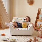 Polka Dot Cozy Nesting Sofa with Plush 3D Ball Fabric and Removable Cover