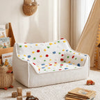 Polka Dot Cozy Nesting Sofa with Plush 3D Ball Fabric and Removable Cover