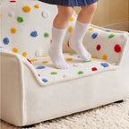 Polka Dot Cozy Nesting Sofa with Plush 3D Ball Fabric and Removable Cover