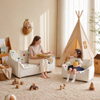 Polka Dot Cozy Nesting Sofa with Plush 3D Ball Fabric and Removable Cover
