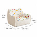 Polka Dot Cozy Nesting Sofa with Plush 3D Ball Fabric and Removable Cover Dimensions