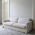 Polka Dot Sofa Series with Plush Cushions and Retro French Cream Style