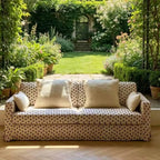 Polka Dot Sofa Series with Plush Cushions and Retro French Cream Style