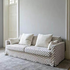 Polka Dot Sofa Series with Plush Cushions and Retro French Cream Style