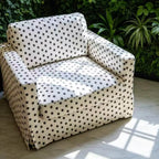 Polka Dot Sofa Series with Plush Cushions and Retro French Cream Style
