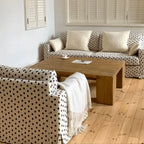 Polka Dot Sofa Series with Plush Cushions and Retro French Cream Style