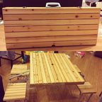 Portable Folding Picnic Table With Umbrella Hole, Silver