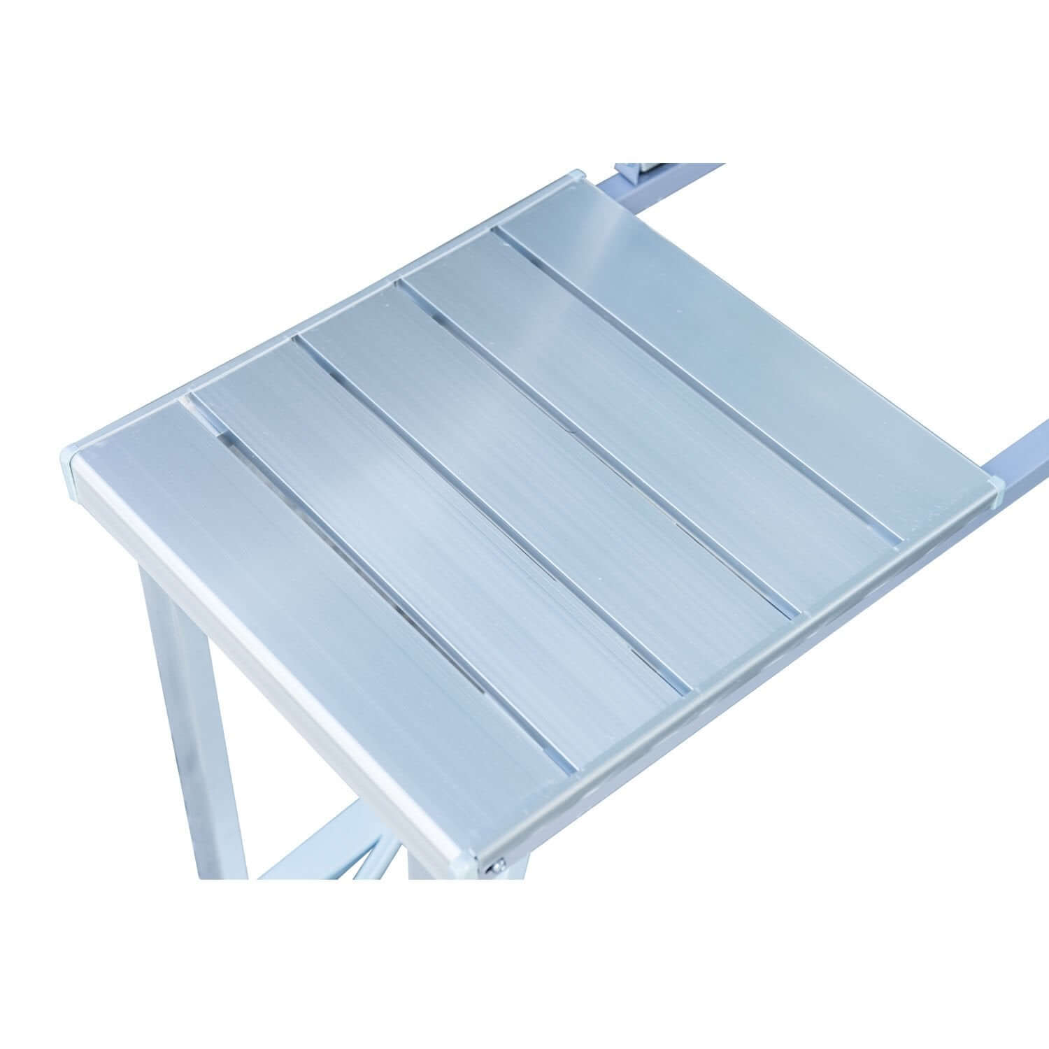 Portable Folding Picnic Table With Umbrella Hole, Silver