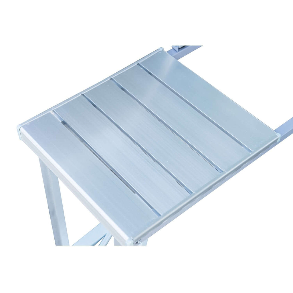 Portable Folding Picnic Table With Umbrella Hole, Silver