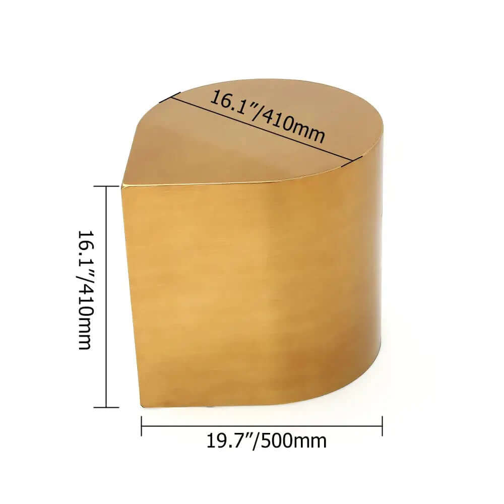 Postmodern Brushed Gold Water Drop Metal Side Table